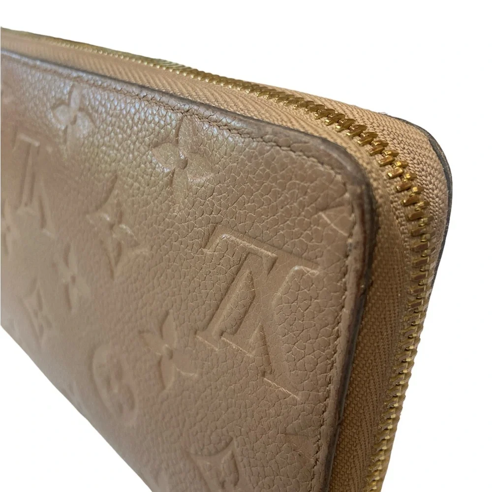Louis Vuitton Brown Monogram Embossed Zipper Wallet